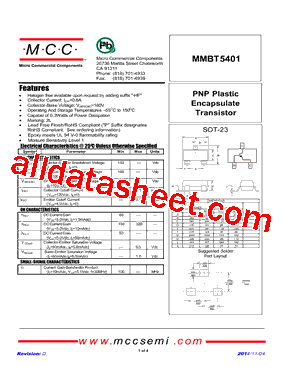 MMBT5401 Datasheet PDF - Micro Commercial Components