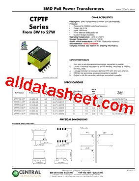 CTPTF Datasheet PDF - Central Technologies