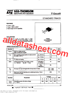 T1212MH Datasheet PDF - STMicroelectronics