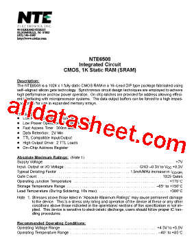 NTE6508 Datasheet PDF - NTE Electronics