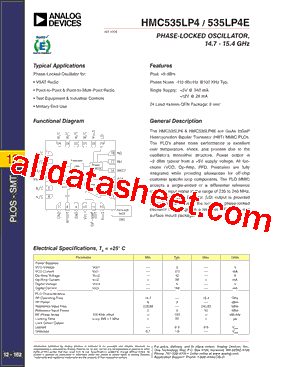 HMC535LP4 Datasheet PDF - Analog Devices