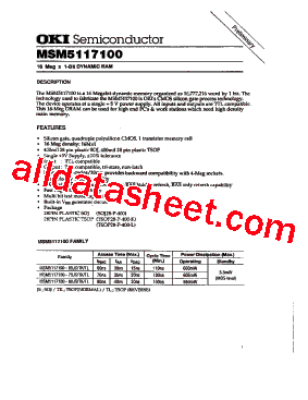 MSM5117100 Datasheet PDF - OKI electronic componets