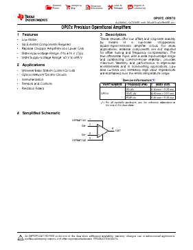 OP07DDR Datasheet PDF - Texas Instruments