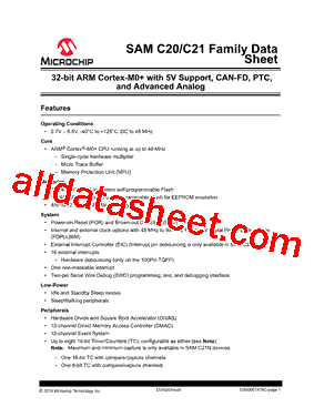 ATSAMC20J18A-MNT Datasheet PDF - Microchip Technology