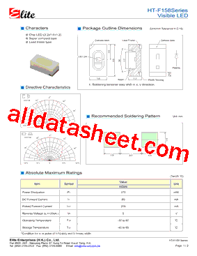 HT-F158NG Datasheet PDF - Elite Enterprises (H.K.) Co., Ltd.