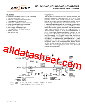 UC1842 Datasheet PDF - ARTSCHIP ELECTRONICS CO.,LMITED.