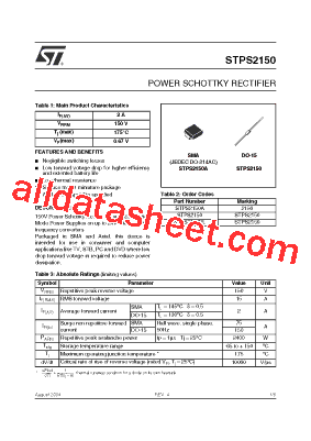 STPS2150RL Datasheet PDF - STMicroelectronics