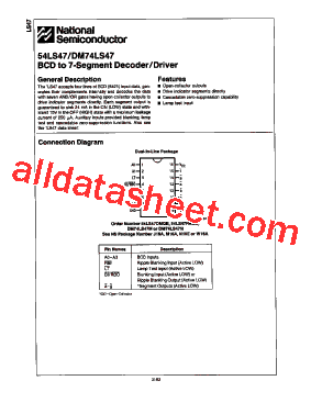 DM74LS47M Datasheet PDF - National Semiconductor (TI)