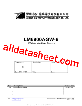 LM6800AGW-6 Datasheet PDF - Shenzhen TOPWAY Technology Co., Ltd