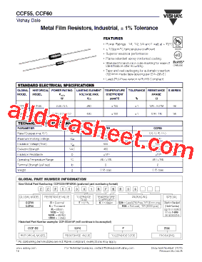 CCF55412RFKR36 Datasheet PDF - Vishay Siliconix