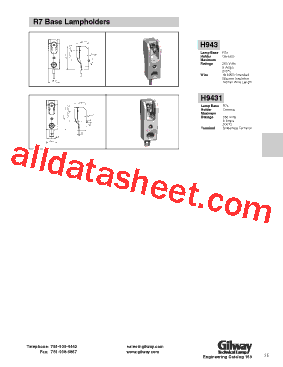 H943 Datasheet PDF - Gilway Technical Lamp