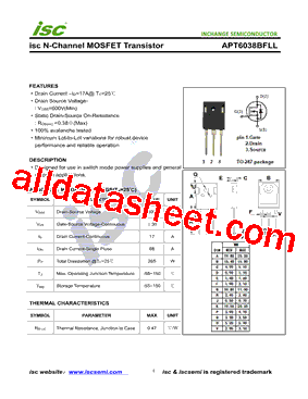 APT6038BFLL Datasheet PDF - Inchange Semiconductor Company Limited