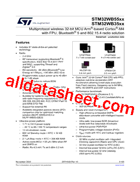 STM32WB35CEU6TR Datasheet PDF - STMicroelectronics