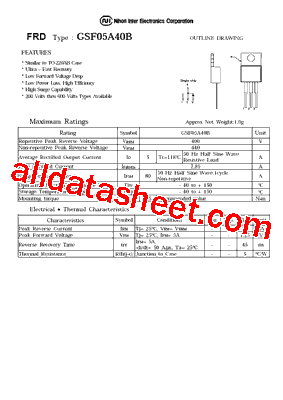 GSF05A40B Datasheet PDF - Nihon Inter Electronics Corporation