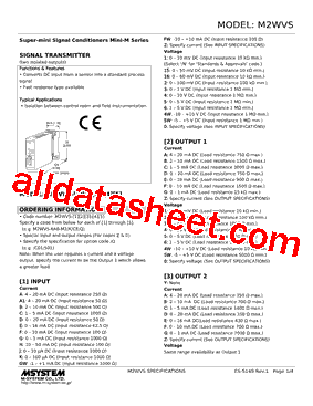 M2WVS-1AD-R2 Datasheet PDF - M-System Co.,Ltd.