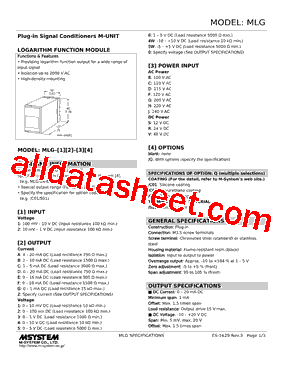 MLG-15W-R Datasheet PDF - M-System Co.,Ltd.