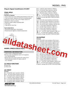 PHSL-2CS Datasheet PDF - M-System Co.,Ltd.