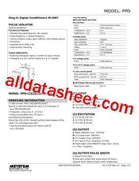 PPD-C1N1N-R Datasheet PDF - M-System Co.,Ltd.
