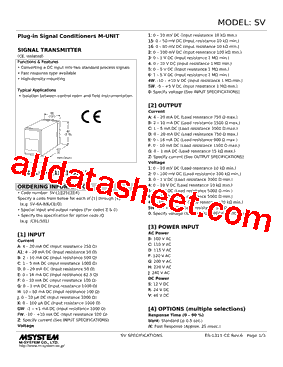 SV-DC-H/Q Datasheet PDF - M-System Co.,Ltd.