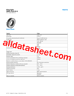 SBAL-C6-R-R-D Datasheet PDF - Festo Corporation.