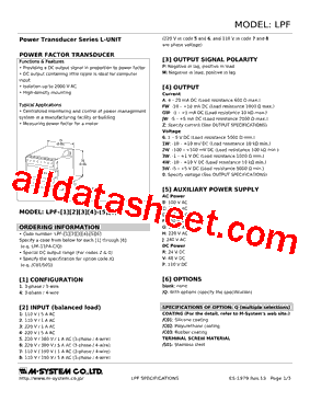 LPF-13P.M3W-R Datasheet PDF - M-System Co.,Ltd.