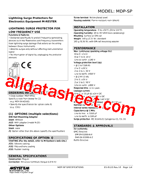 MDP-SP/A33 Datasheet PDF - M-System Co.,Ltd.