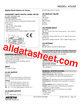 47LHZ-14W0YR-R Datasheet PDF - M-System Co.,Ltd.