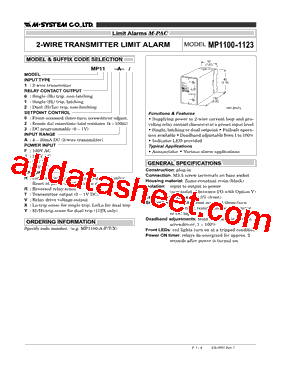 MP1122-A-RV Datasheet PDF - M-System Co.,Ltd.