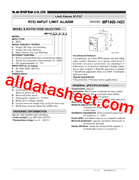 MP1403-4-RX Datasheet PDF - M-System Co.,Ltd.