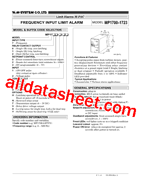 MP1700-2-RX Datasheet PDF - M-System Co.,Ltd.
