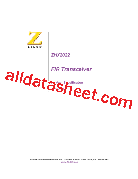 ZHX2022 Datasheet PDF - Zilog, Inc.