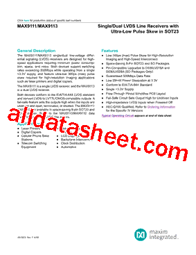 MAX9111 Datasheet PDF - Maxim Integrated Products
