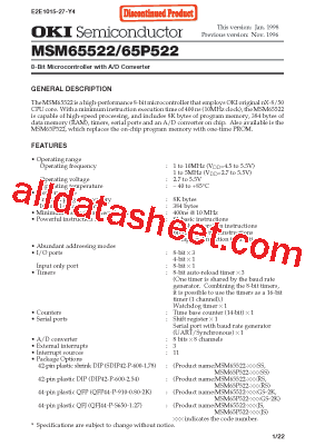 MSM65522 Datasheet PDF - OKI electronic componets