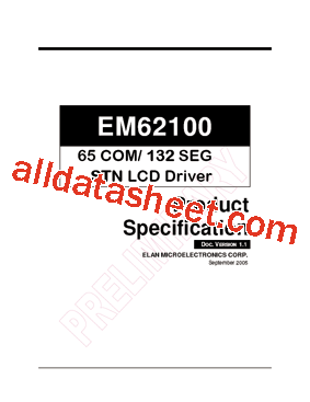 EM62100AGH Datasheet PDF - ELAN Microelectronics Corp