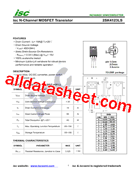 2SK4123LS Datasheet PDF - Inchange Semiconductor Company Limited