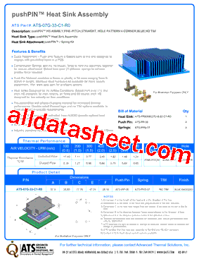 ATS-07G-33-C1-R0 Datasheet PDF - Advanced Thermal Solutions, Inc.