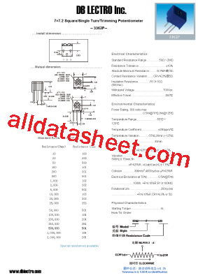 3362P501 Datasheet PDF - DB Lectro Inc