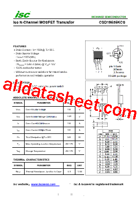 CSD19535KCS Datasheet PDF - Inchange Semiconductor Company Limited