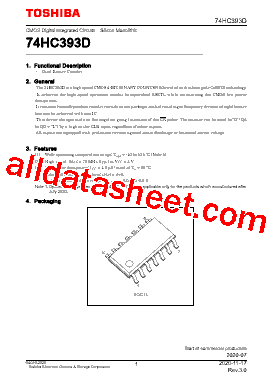 74HC393D Datasheet PDF - Toshiba Semiconductor