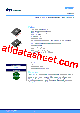 ISOSD61 Datasheet PDF - STMicroelectronics