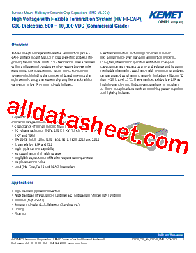C1206X393DGGACTU Datasheet PDF - Kemet Corporation