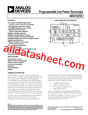 ADIS16250 Datasheet PDF - Analog Devices