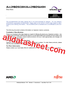 AM29BDS640HD9 Datasheet PDF - SPANSION