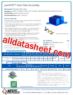 ATS-21H-190-C1-R0 Datasheet PDF - Advanced Thermal Solutions, Inc.