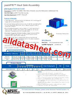 ATS-P2-85-C2-R0 Datasheet PDF - Advanced Thermal Solutions, Inc.