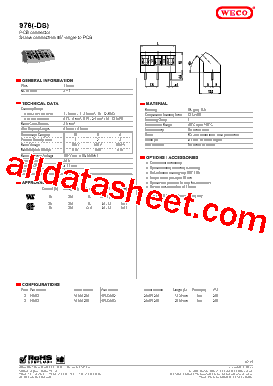 976/02 Datasheet PDF - WECO ELECTRICAL CONNECTORS INC.