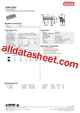 976-T-DS/03 Datasheet PDF - WECO ELECTRICAL CONNECTORS INC.