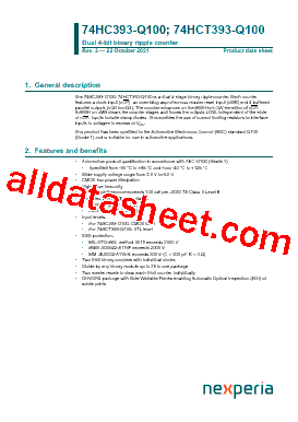 74HCT393D-Q100 Datasheet PDF - Nexperia B.V. All rights reserved