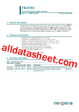 74LV393D Datasheet PDF - Nexperia B.V. All rights reserved