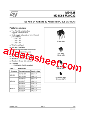 M24C32-RMB5TG/P Datasheet PDF - STMicroelectronics